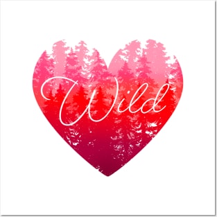 Wild Heart Design in Red and Pink Posters and Art